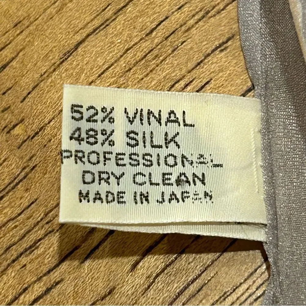 Vintage Katja Silk Blend Gray Print Scarf